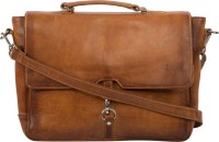 View Leder Concepts 15 inch Laptop Messenger Bag(Tan) Laptop Accessories Price Online(Leder Concepts)