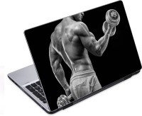ezyPRNT Dumbbells makes Biceps Body Building (14 to 14.9 inch) Vinyl Laptop Decal 14   Laptop Accessories  (ezyPRNT)