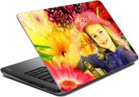 meSleep Multi Colour Floral Girl Vinyl Laptop Decal 15.1   Laptop Accessories  (meSleep)