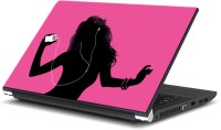 ezyPRNT Girl Listening and Dancing Music K (15 to 15.6 inch) Vinyl Laptop Decal 15   Laptop Accessories  (ezyPRNT)