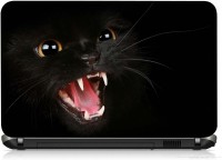 VI Collections BLACK ANGRY CAT PRINTED VINYL Laptop Decal 15.5   Laptop Accessories  (VI Collections)