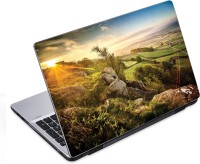 ezyPRNT Amazing Sunrise at Green Plateaue Nature (14 to 14.9 inch) Vinyl Laptop Decal 14   Laptop Accessories  (ezyPRNT)