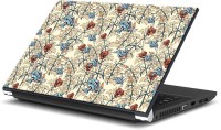ezyPRNT Red & White Rose Floral Pattern (15 to 15.6 inch) Vinyl Laptop Decal 15   Laptop Accessories  (ezyPRNT)