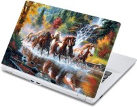 ezyPRNT Horses In The River (13 to 13.9 inch) Vinyl Laptop Decal 13   Laptop Accessories  (ezyPRNT)