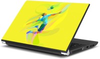 ezyPRNT Volley Ball Sports Abstract Yellow (15 to 15.6 inch) Vinyl Laptop Decal 15   Laptop Accessories  (ezyPRNT)