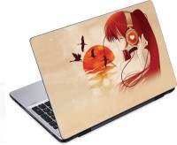 ezyPRNT Girl Listening and Dancing Music Z (14 to 14.9 inch) Vinyl Laptop Decal 14   Laptop Accessories  (ezyPRNT)