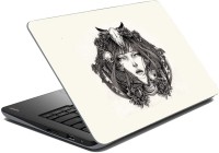 meSleep White Abstract Face Vinyl Laptop Decal 15.1   Laptop Accessories  (meSleep)
