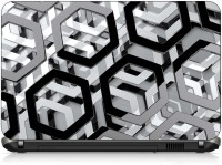 VI Collections BLACK & SILVER HEXAGONS pvc Laptop Decal 15.6   Laptop Accessories  (VI Collections)
