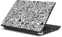 ezyPRNT Black and White Sketched Doodle (15 to 15.6 inch) Vinyl Laptop Decal 15   Laptop Accessories  (ezyPRNT)