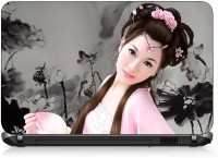 VI Collections B&W CHINESE GIRL PAINTING pvc Laptop Decal 15.6   Laptop Accessories  (VI Collections)
