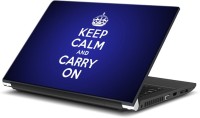 ezyPRNT Keep Calm and Carry On (Blue Black) (15 to 15.6 inch) Vinyl Laptop Decal 15   Laptop Accessories  (ezyPRNT)