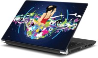 ezyPRNT Girl Listening and Dancing Music W (15 to 15.6 inch) Vinyl Laptop Decal 15   Laptop Accessories  (ezyPRNT)