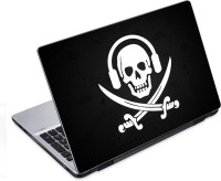 ezyPRNT Skull and Abstract Music G (14 to 14.9 inch) Vinyl Laptop Decal 14   Laptop Accessories  (ezyPRNT)