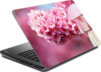 meSleep Pink Rose Flower Vinyl Laptop Decal 15.6   Laptop Accessories  (meSleep)