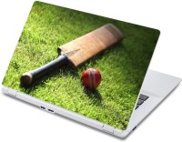 ezyPRNT Cricket Sports Bat and Ball (13 to 13.9 inch) Vinyl Laptop Decal 13   Laptop Accessories  (ezyPRNT)