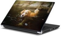 ezyPRNT Dog Swimming Pet Animal (15 to 15.6 inch) Vinyl Laptop Decal 15   Laptop Accessories  (ezyPRNT)