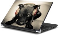 ezyPRNT Dog loves the music Pet Animal (15 to 15.6 inch) Vinyl Laptop Decal 15   Laptop Accessories  (ezyPRNT)