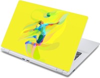 ezyPRNT Volley Ball Sports Abstract Yellow (13 to 13.9 inch) Vinyl Laptop Decal 13   Laptop Accessories  (ezyPRNT)