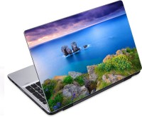 ezyPRNT Sunsets Wildflowers at Ocean Bank Nature (14 to 14.9 inch) Vinyl Laptop Decal 14   Laptop Accessories  (ezyPRNT)