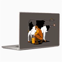 Theskinmantra Milching Cow Universal Size Vinyl Laptop Decal 15.6   Laptop Accessories  (Theskinmantra)