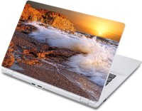 ezyPRNT Sunset at Wavy Beach (13 to 13.9 inch) Vinyl Laptop Decal 13   Laptop Accessories  (ezyPRNT)
