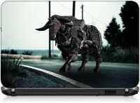 VI Collections ROBOT COW ON ROAD pvc Laptop Decal 15.6   Laptop Accessories  (VI Collections)