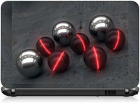 VI Collections SILVER & RED MARBLES pvc Laptop Decal 15.6   Laptop Accessories  (VI Collections)