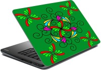 meSleep Green Floral Printed LS-90-040 Vinyl Laptop Decal 15.6   Laptop Accessories  (meSleep)