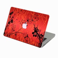 Theskinmantra Red N Black N Floral Macbook 3m Bubble Free Vinyl Laptop Decal 13.3   Laptop Accessories  (Theskinmantra)