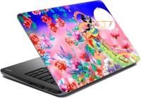 meSleep Beautiful Pink Floral Lady Vinyl Laptop Decal 15.1   Laptop Accessories  (meSleep)
