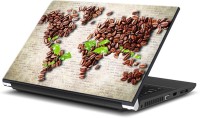 ezyPRNT World Map In Coffee Beans (14 to 14.9 inch) Vinyl Laptop Decal 14   Laptop Accessories  (ezyPRNT)