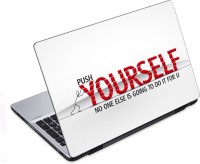 ezyPRNT Push Yourself Motivation Quote (14 to 14.9 inch) Vinyl Laptop Decal 14   Laptop Accessories  (ezyPRNT)
