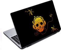 ezyPRNT Skull and Abstract Music A (14 to 14.9 inch) Vinyl Laptop Decal 14   Laptop Accessories  (ezyPRNT)