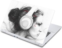 ezyPRNT Girl Listening and Dancing Music N (13 to 13.9 inch) Vinyl Laptop Decal 13   Laptop Accessories  (ezyPRNT)