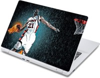 ezyPRNT Basket Ball Fire Sports (13 to 13.9 inch) Vinyl Laptop Decal 13   Laptop Accessories  (ezyPRNT)