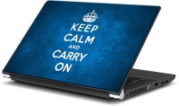 ezyPRNT Keep Calm and Carry On (Dark Blue) (13 to 13.9 inch) Vinyl Laptop Decal 13   Laptop Accessories  (ezyPRNT)