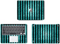 Swagsutra Blue Black Stripes Vinyl Laptop Decal 11   Laptop Accessories  (Swagsutra)