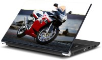 ezyPRNT The Red Bike at Shore (15 to 15.6 inch) Vinyl Laptop Decal 15   Laptop Accessories  (ezyPRNT)