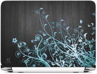 FineArts Abastract Floral Black Wooden Back Vinyl Laptop Decal 15.6   Laptop Accessories  (FineArts)