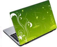 ezyPRNT Green Fantasy Floral Pattern 2 (14 to 14.9 inch) Vinyl Laptop Decal 14   Laptop Accessories  (ezyPRNT)