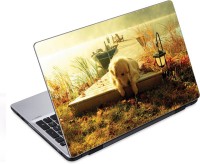 ezyPRNT Dog Sunbathing Pet Animal (14 to 14.9 inch) Vinyl Laptop Decal 14   Laptop Accessories  (ezyPRNT)