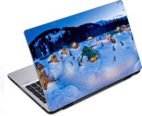 ezyPRNT Winter Chill with cabin hut at night (14 to 14.9 inch) Vinyl Laptop Decal 14   Laptop Accessories  (ezyPRNT)