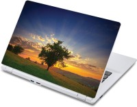 ezyPRNT Sunrise Behind Trees Nature (13 to 13.9 inch) Vinyl Laptop Decal 13   Laptop Accessories  (ezyPRNT)