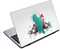 ezyPRNT Girl Listening and Dancing Music D (14 to 14.9 inch) Vinyl Laptop Decal 14   Laptop Accessories  (ezyPRNT)