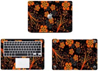 Swagsutra Orange flowers Vinyl Laptop Decal 11   Laptop Accessories  (Swagsutra)