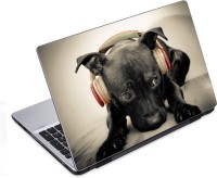 ezyPRNT Dog loves the music Pet Animal (14 to 14.9 inch) Vinyl Laptop Decal 14   Laptop Accessories  (ezyPRNT)