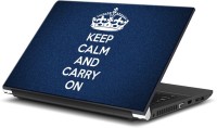 ezyPRNT Keep Calm and Carry On (Blue Texture) (15 to 15.6 inch) Vinyl Laptop Decal 15   Laptop Accessories  (ezyPRNT)