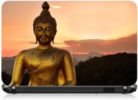 VI Collections Golden Budha On Mountain PRINTED VINYL Laptop Decal 15.6   Laptop Accessories  (VI Collections)