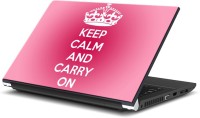 ezyPRNT Keep Calm and Carry On (Pink) (14 to 14.9 inch) Vinyl Laptop Decal 14   Laptop Accessories  (ezyPRNT)