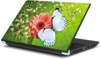 ezyPRNT White Butterfly on Red Flower (15 to 15.6 inch) Vinyl Laptop Decal 15   Laptop Accessories  (ezyPRNT)